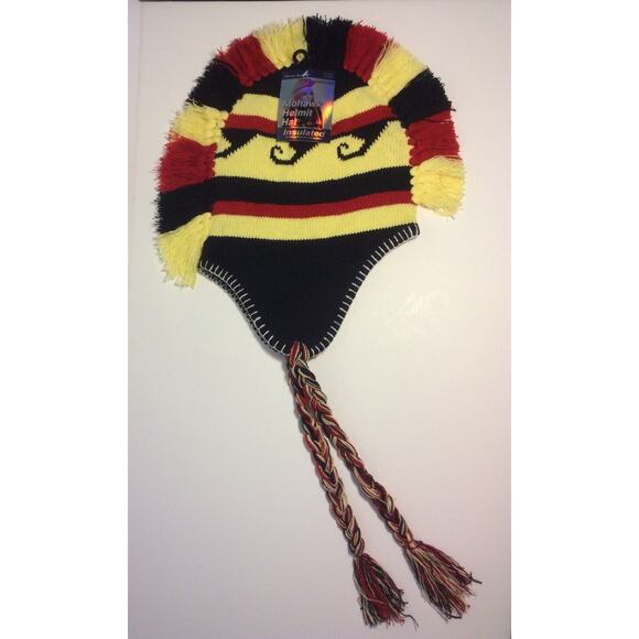 Mohawk Winter Hat Helmet Thermo Fleece Lined Outdoor Sport Punk Hippie Unisex - Picture 1 of 4